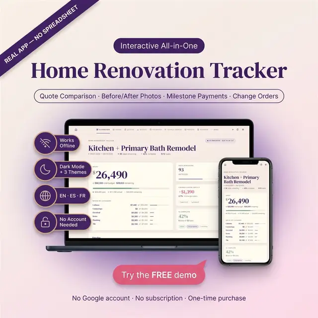Home Renovation Tracker