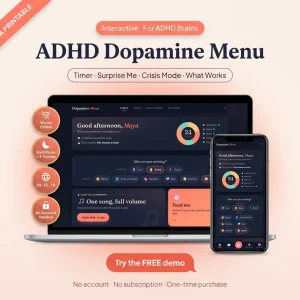 Adhd dopamine menu interactive app