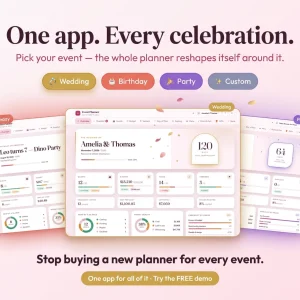 All in one event planner wedding birthday party dashboards