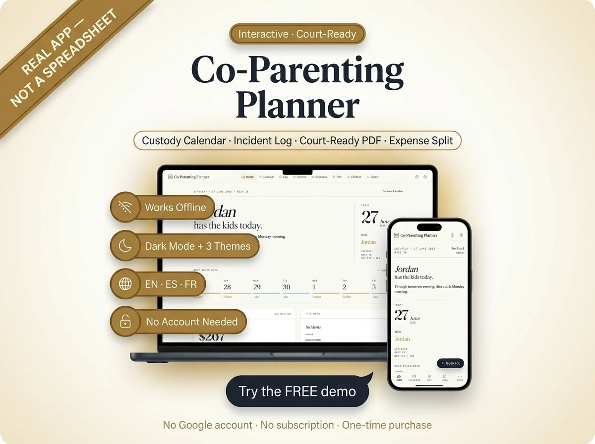 Co parenting planner