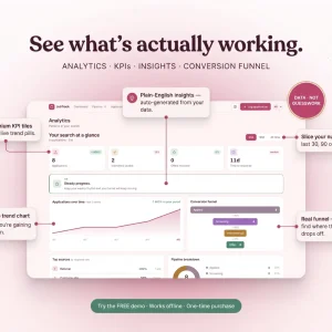 Job application tracker analytics dashboard kpi conversion funnel