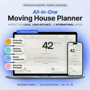 Moving house planner interactive box inventory