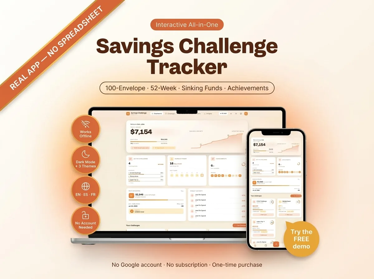 Savings challenge tracker app