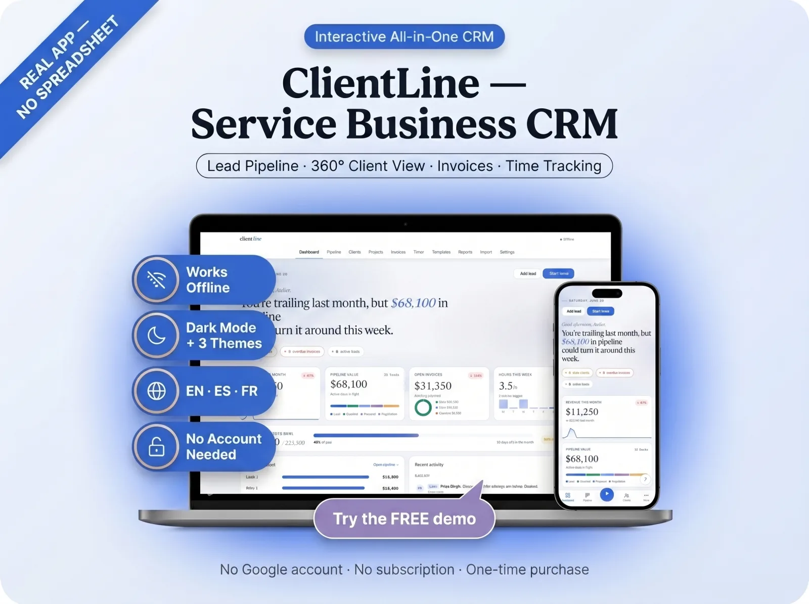 Service business crm client tracker freelancer coach consultant
