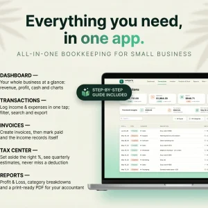 Small business bookkeeping app dashboard invoices tax