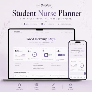 Student nurse planner interactive dashboard html study planner