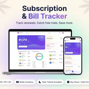 Subscription bill tracker app digital planner