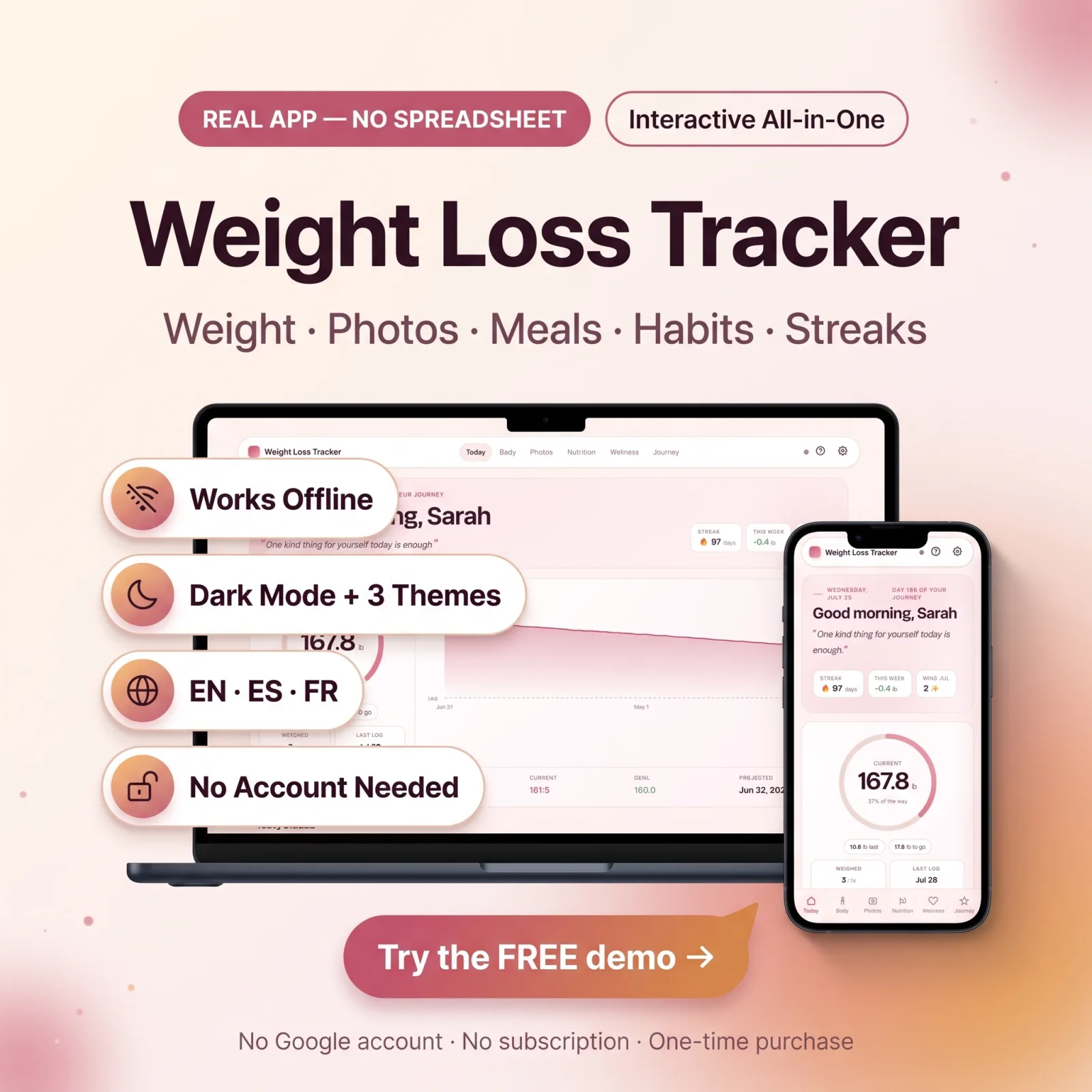 Weight loss tracker app hero main